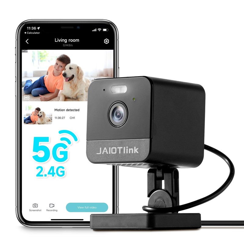 1080P Dual-Band Indoor WiFi Camera with Night Vision, Motion Alert & 2-Way Talk