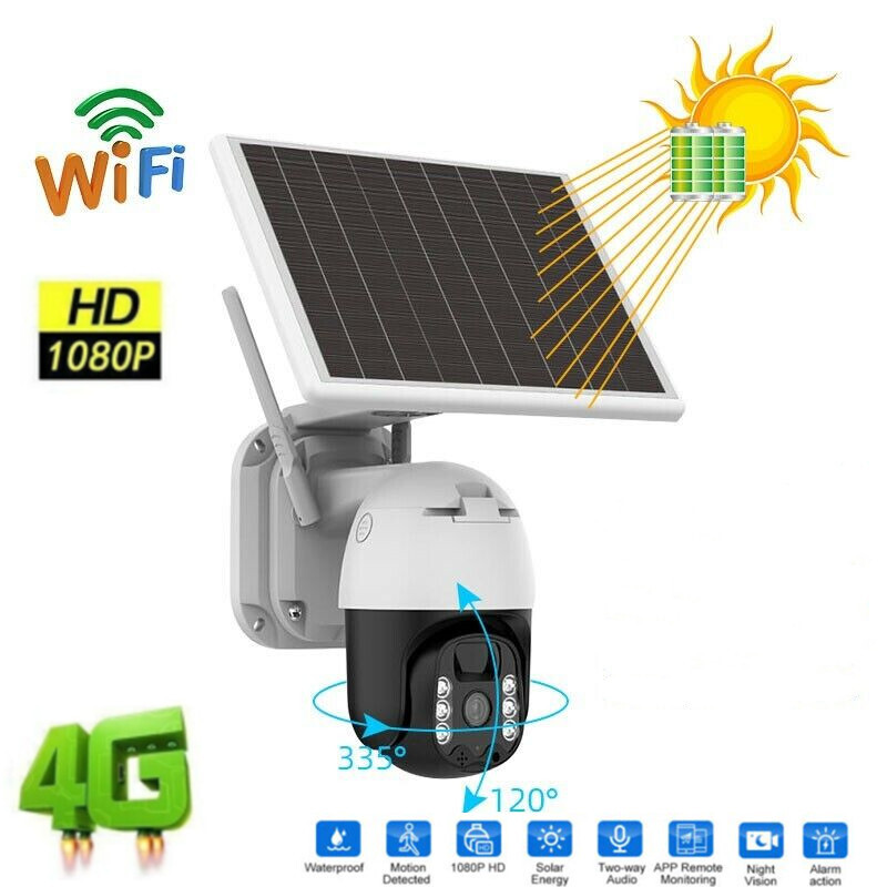 4G Home Security Camera Outdoor Solar Battery Powered Wireless Wifi Cam Pan Tilt gallery