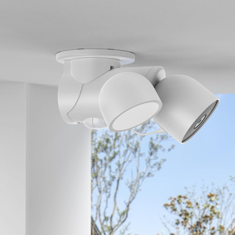 Outdoor Eave Mount Bracket White Security Camera Floodlight Holder gallery