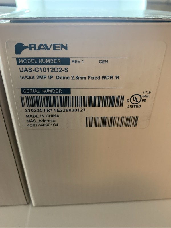 Raven UAS-C1012D2 In/out 2MP Some 2.8mm Fixed WDR IR