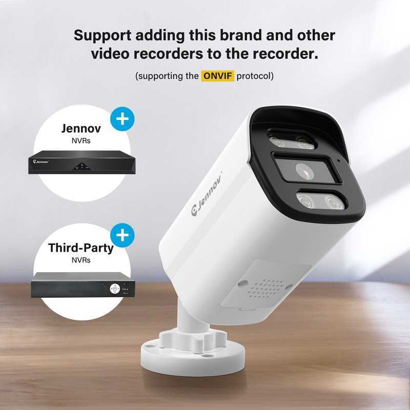 2 Pack 4K 8MP Wired PoE Security Camera Outdoor Color Night Vision Recording gallery