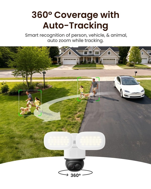 REOLINK TrackFlex Floodlight WiFi, 4K DualLens Floodlight Camera, 3000 Lumens... gallery