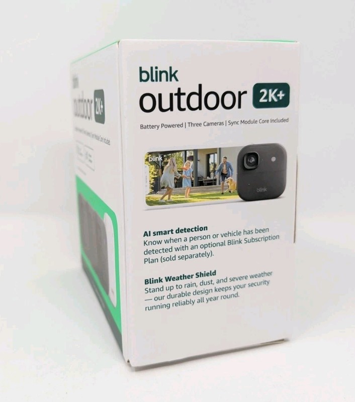 NEW 3 PACK Blink Outdoor 2K+ Wireless Security BLACK CAMERAS W/ SYNC CORE MODULE gallery