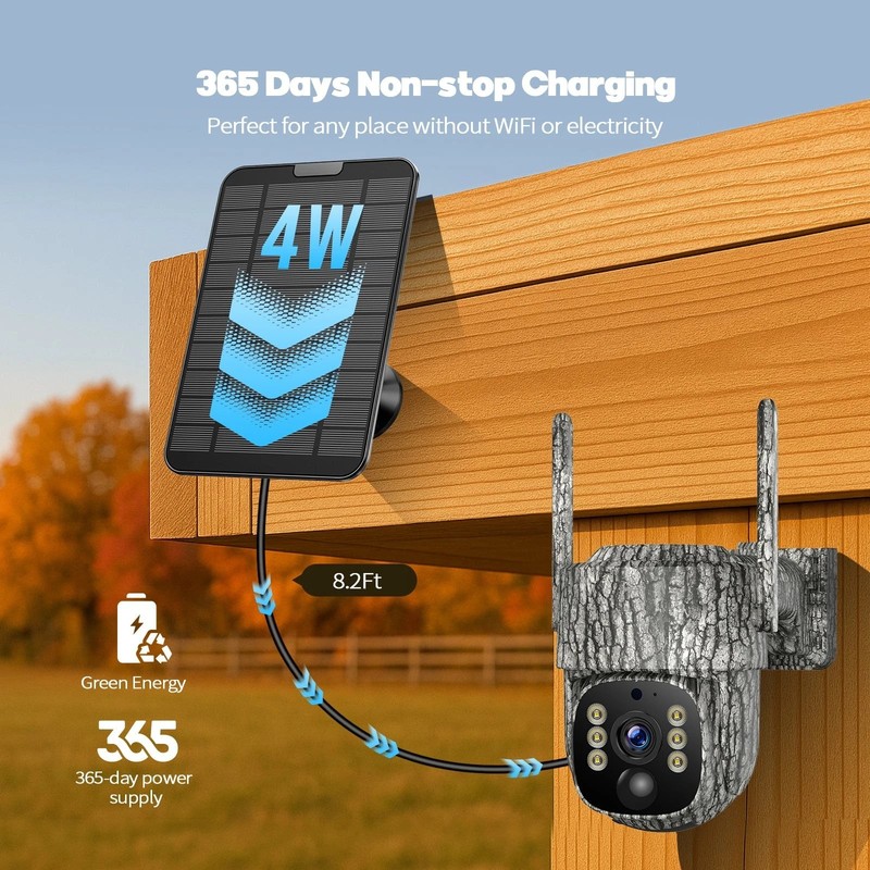4G Wildlife Trail Camera 2.5K Solar Wireless Battery 360° View Motion Activated gallery