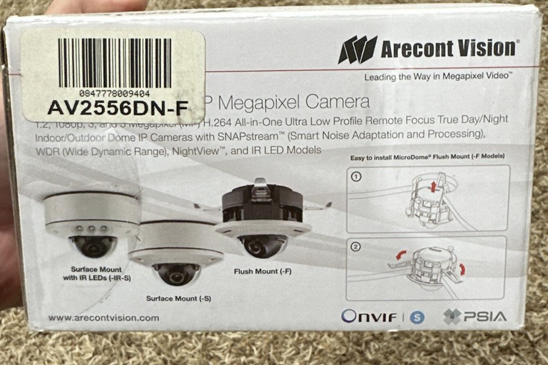 Arecont Vision AV2556DN-F 2MP FHD IP Security Camera Flush Mount Indoor Dome 2.8 gallery