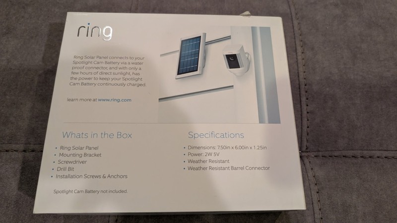 Ring Solar Panel for Spotlight Cam Battery White Brand New gallery