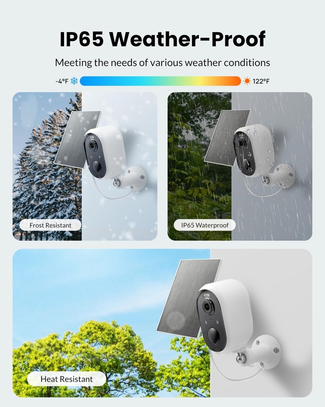 Solar Security Camera Outdoor Wireless 2 Pack, 2K Color Night Vision, Battery... gallery