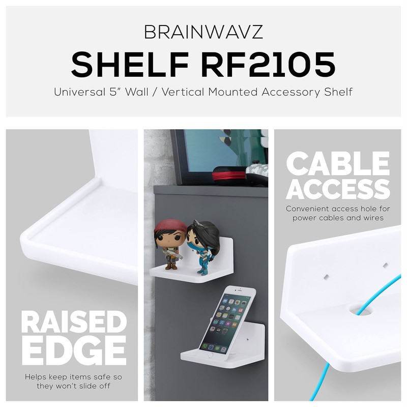 5” Small Floating Shelf, Adhesive & Screw in, for Bluetooth Speakers, Cameras... gallery