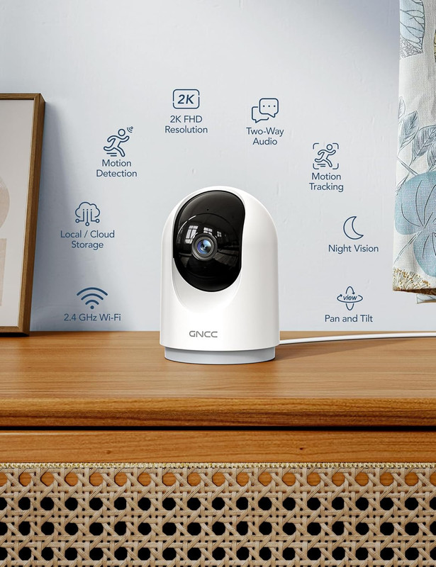 2K Security Cameras 4Pcs, Home Security Camera Indoor with 360° Motion Detection gallery