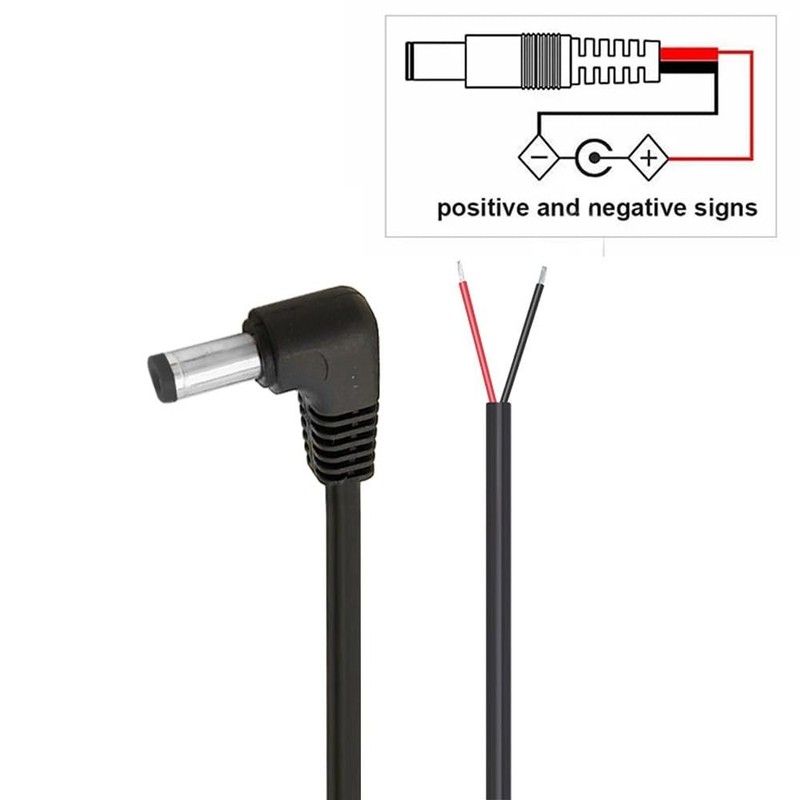 Jienk 2Pcs 3FT 16AWG Right Angle DC Power Pigtails Cable, 5.5mm x 2.5mm Male... gallery