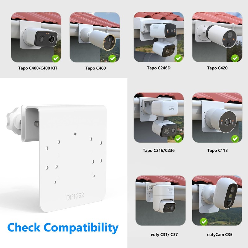 Koroao Gutter Mount Bracket Compatible with eufy Security eufyCam C37/C31 Cam... gallery