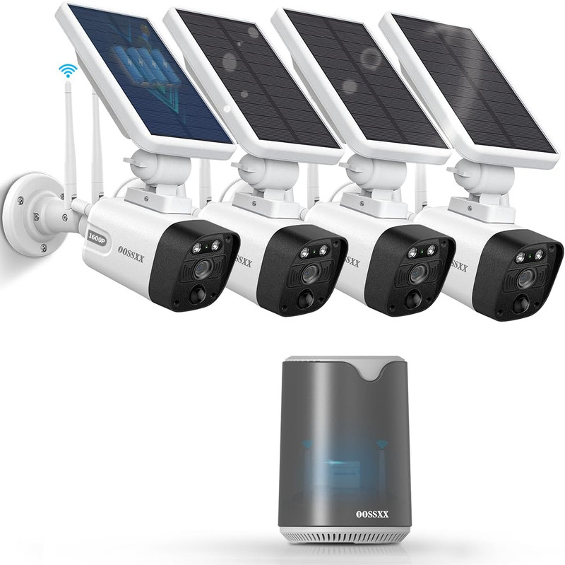 Wireless Solar Outdoor Security Camera System with Battery & WiFi