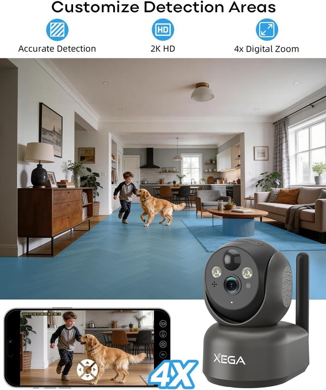 4G Cellular Security Camera Indoor Wireless, 2K PTZ No WiFi Camera for Home/R... gallery