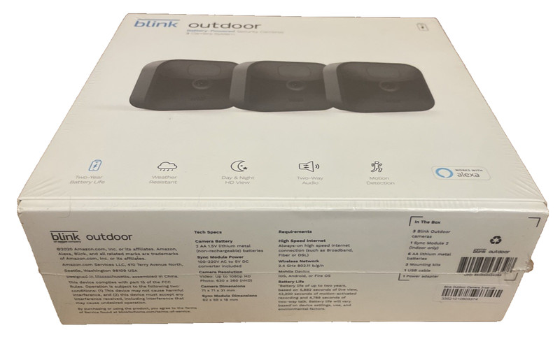 Blink Outdoor Battery-Powered Wireless Security Camera 3rd Gen 3-Pack,New/Sealed gallery