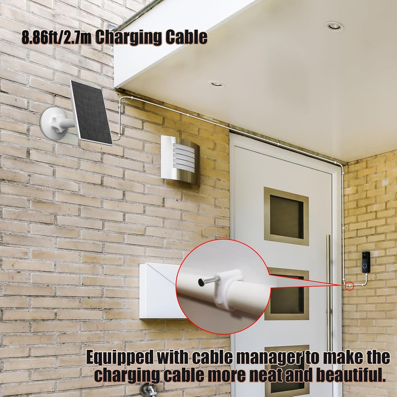 2W Solar Panel Compatible with Blink Outdoor 4 Camera & Video Doorbell Camera, U gallery