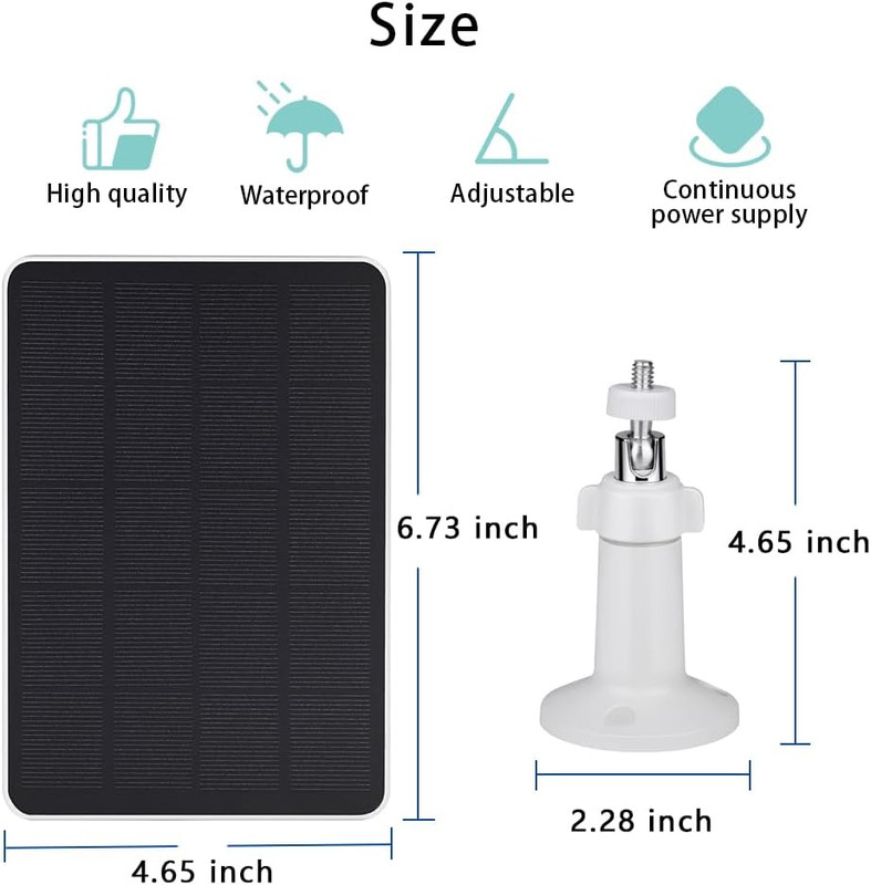 Solar Panel Compatible with Simplisafe Outdoor Camera Series 2 Wireless, 4W 5V S gallery