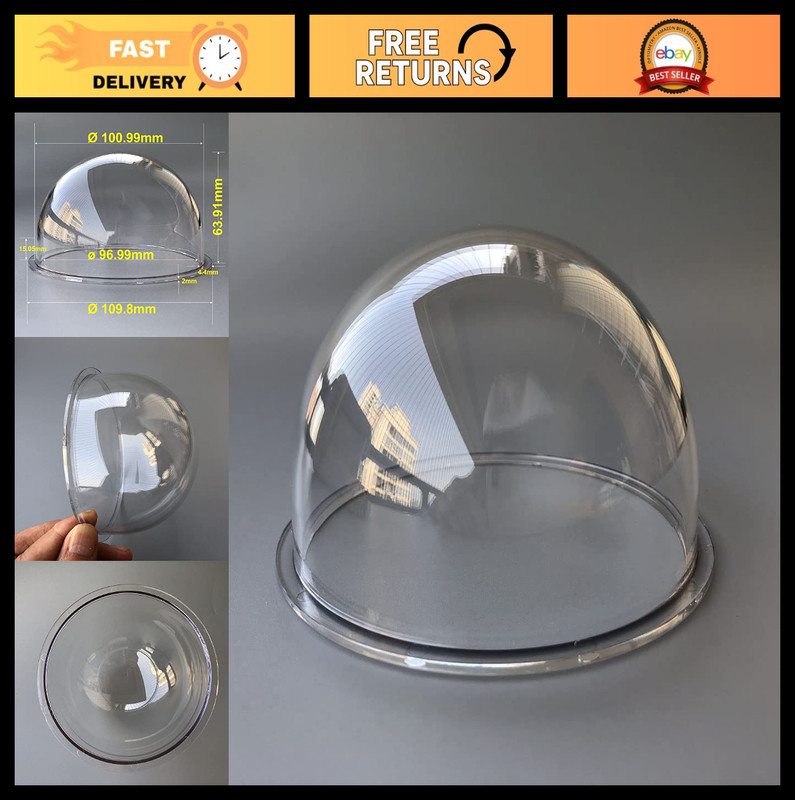 4.3″ Waterproof Clear Dome Cover for CCTV Camera – Outdoor Security Housing Case