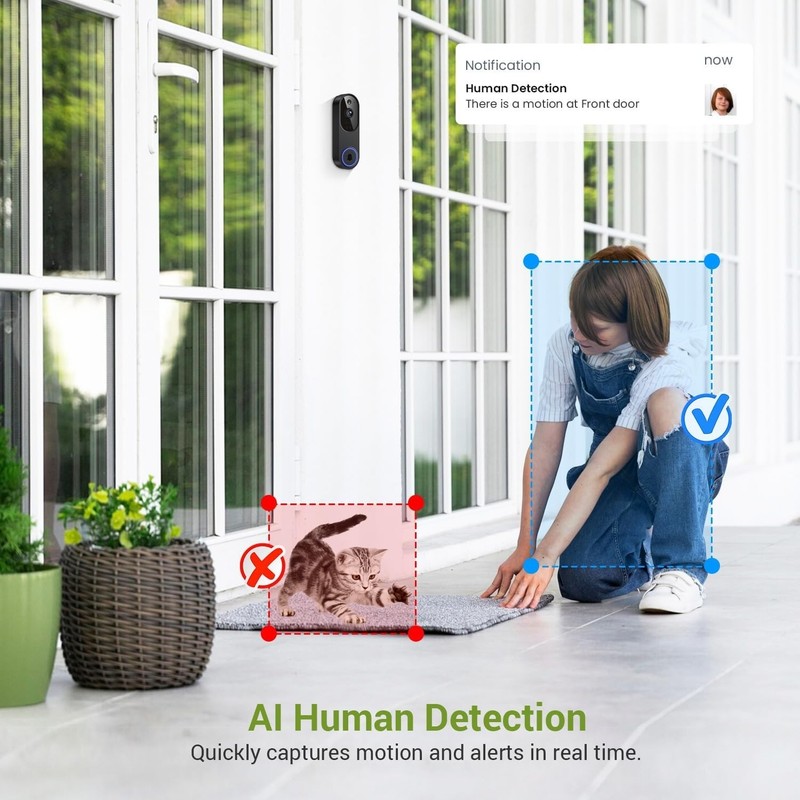 FHD Wireless Doorbell Camera with Motion Alerts & Night Vision Capability gallery