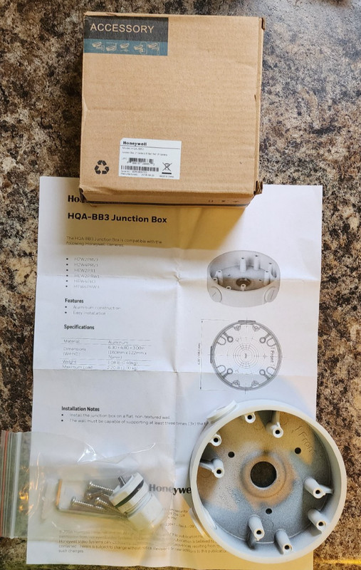New Honeywell HQA-BB3 Junction Box for 2" Dome & IR Ball Performance IP Cameras