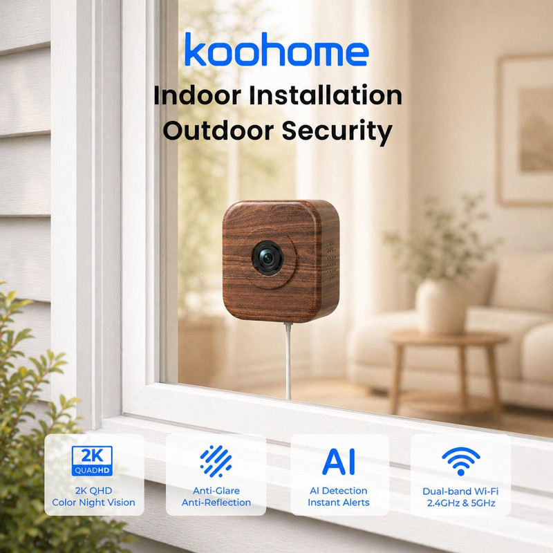 3MP 2K Window Security Camera for Home, No Subscription | Magnetic Mount, Full-C gallery