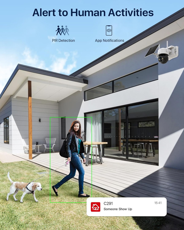 C291 4MP Solar Security Cameras Wireless Outdoor, 360° Pan Tilt Battery Cameras gallery