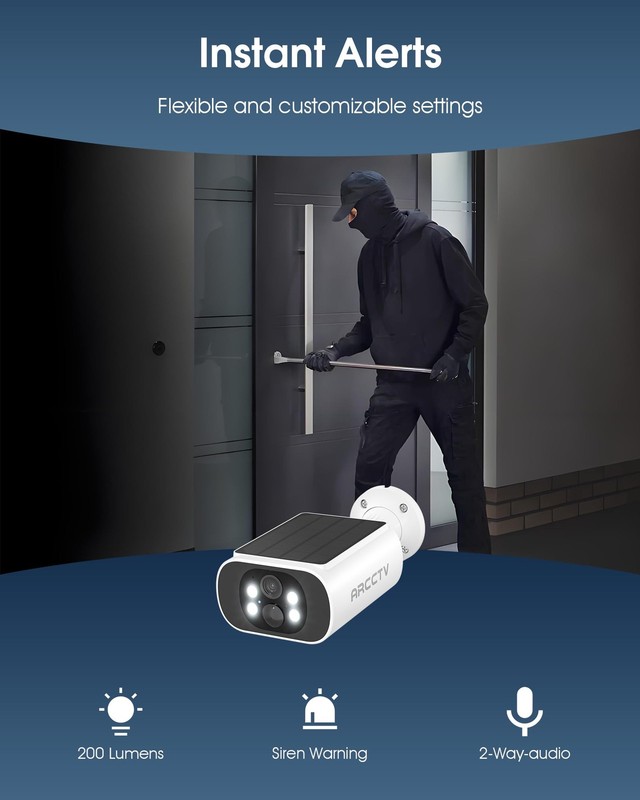 Solar Security Camera Outdoor Wireless, 4MP Battery Powered Home Surveillance... gallery