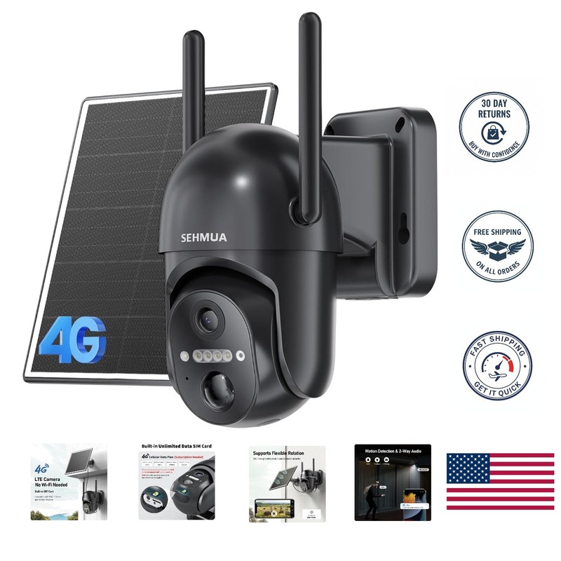 Ultimate Solar Security Camera: 360° View, 2K Vision & Built-in SIM for Outdoors