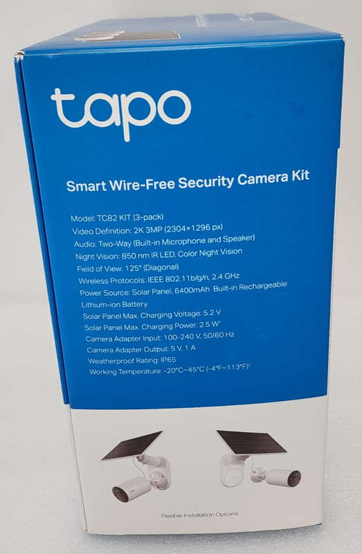 TP-Link Tapo 2k Solar Smart Security Camera, 3-pack Wire-Free Detection, NEW gallery