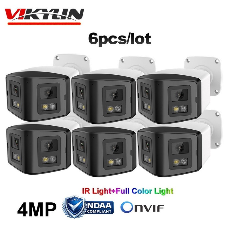 6pcs Vikylin Dual Lens Panorama 170° 4MP IR Full Color Audio Speaker IP Camera