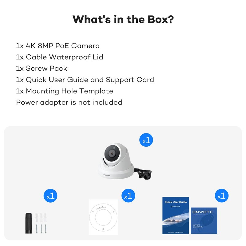 4K 8MP PoE IP Security Camera, AI Human Vehicle Detection, 3840x2160 8 Megapi... gallery