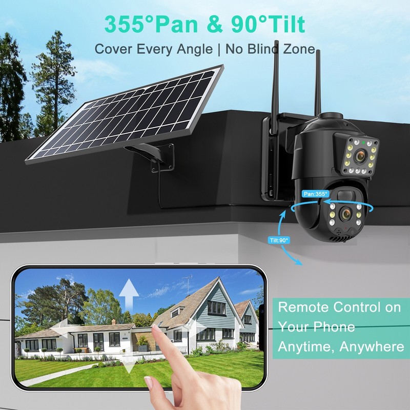 4MP Solar Battery Powered Wireless Security Camera Pan Tilt 2-Way Audio gallery