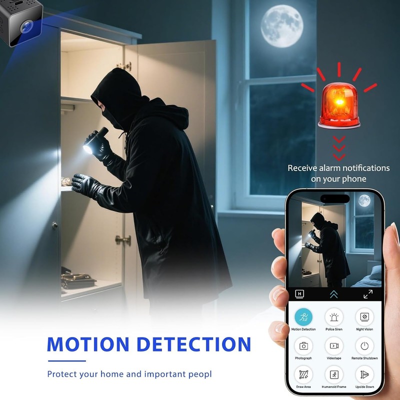 Portable WiFi Mini Camera with Motion Sensor and Night Vision for 2026 Security gallery