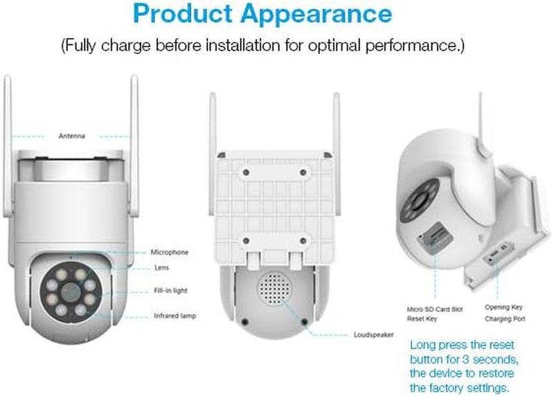 5MP Solar Security Cameras Wireless Outdoor, 3K AOV 24/7 Recording Cameras for H gallery