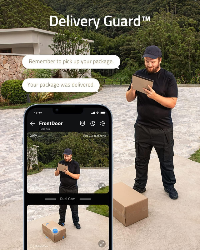 Eufy Security Video Doorbell Dual Camera, 2K HD, Wireless, Battery-Powered, Home gallery