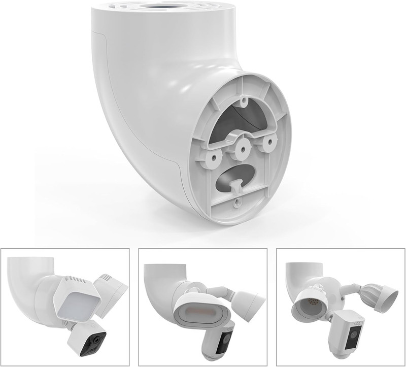 Outdoor Camera Eave Mount Bracket Compatible with R-Ing Floodlight Cam Wired Pro gallery