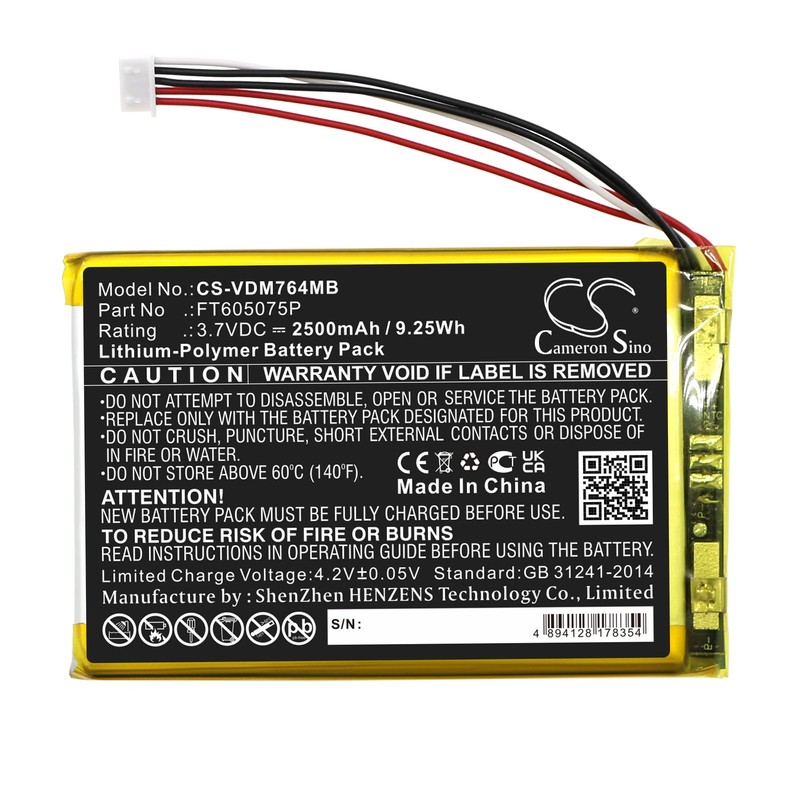 Battery for VTech RM7764-2HD RM7764HD Wifi Remote Access 2 Camera FT605075P gallery