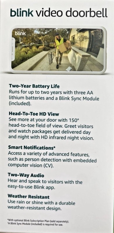 NEW 2025 Blink Video Doorbell 2nd Gen With Sync Module Core System - New gallery