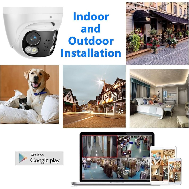 Panoramic 8MP 4K Dual Lens PoE IP Security Outdoor Camera 180 Degree Wide Ang... gallery