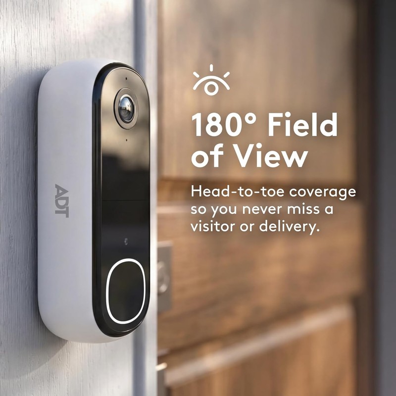 ADT Blu Doorbell Camera Kit 2K HD Wireless Home Security gallery