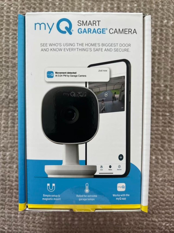 myQ Smart Garage Camera 2K video 2-way audio Easy Magnetic Mounting 130° angle