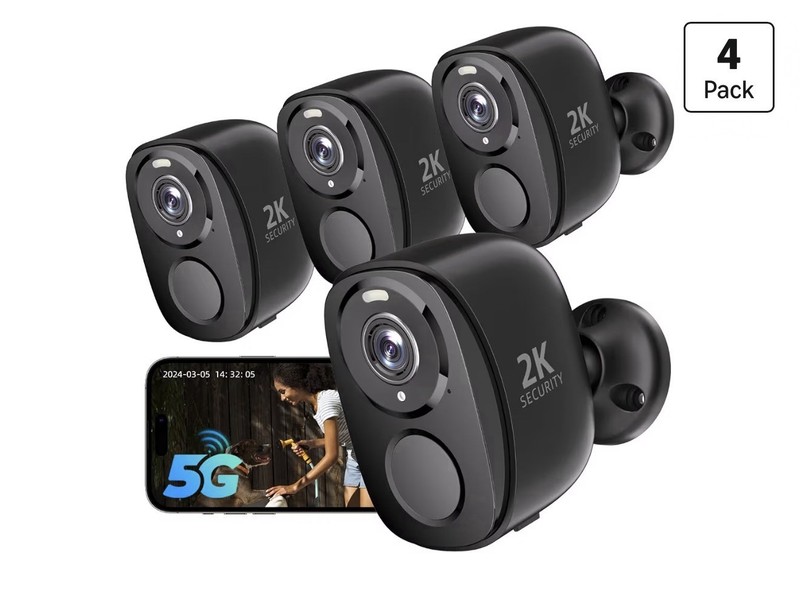 Rraycom 4Pack 5G/2.4G Security Cameras Wireless Outdoor 2K Battery Powered G18
