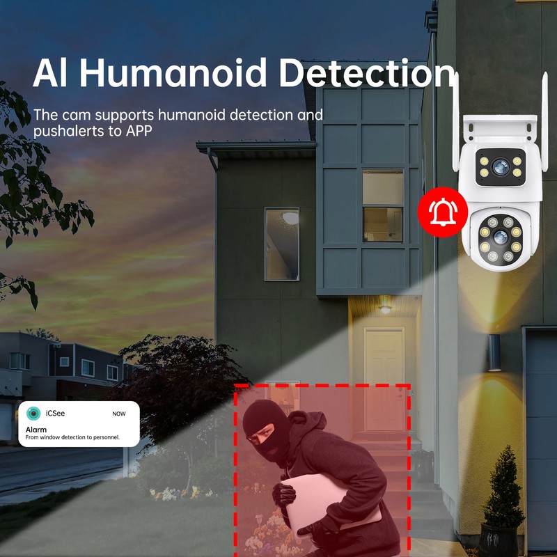 8MP 4K Wifi PTZ Camera Dual Len HD 10MP 5K Auto Tracking Wireless Outdoor Camera gallery
