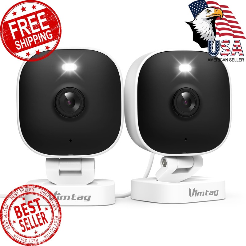 VIMTAG 2.5K White 4MP Cameras 2 Pack