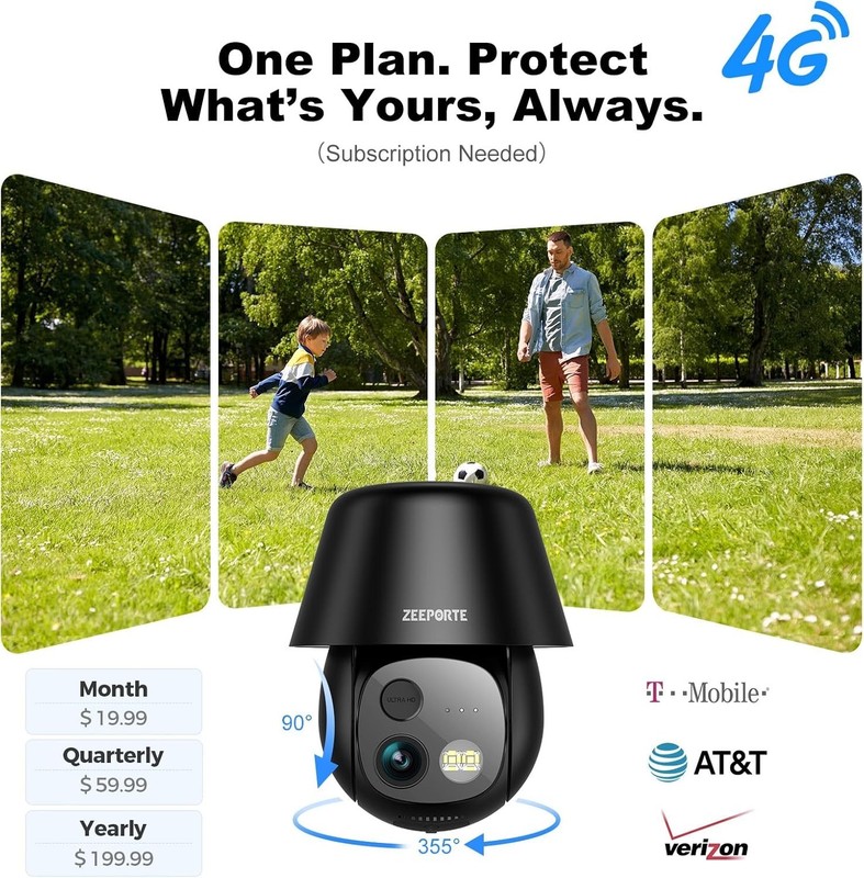 4G LTE Solar Security Camera - Wireless, 24/7 HD Recording, AI Motion Detection gallery