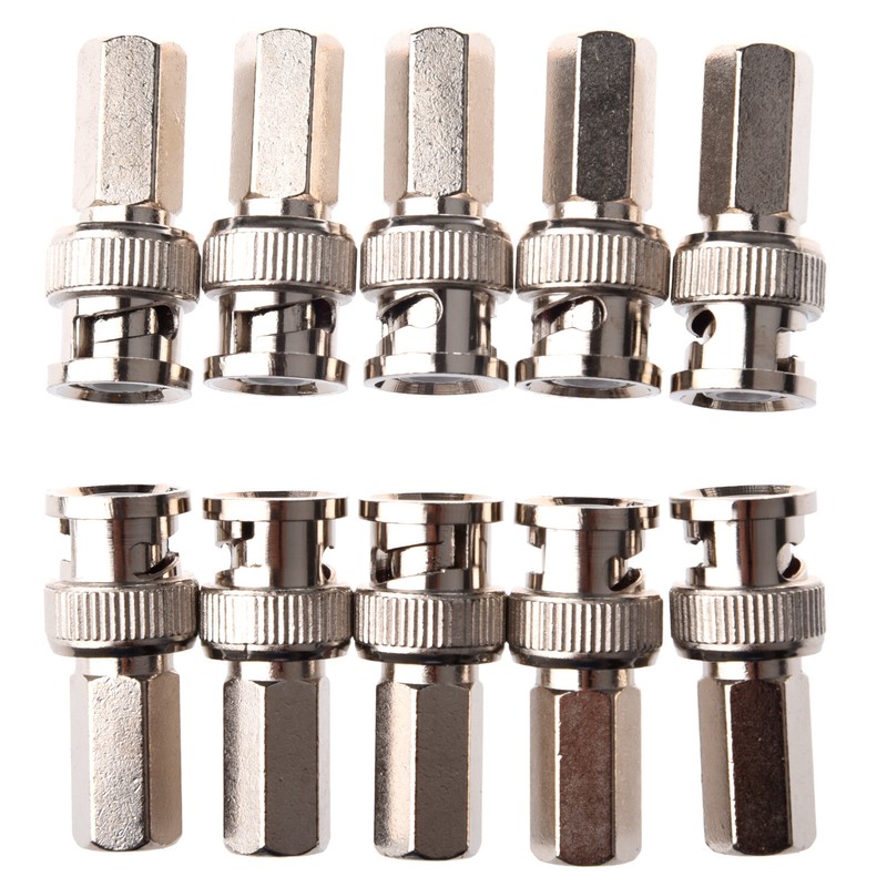 -On BNC Male Coax Connectors CCTV RG59 Pack of 10 M4J64165