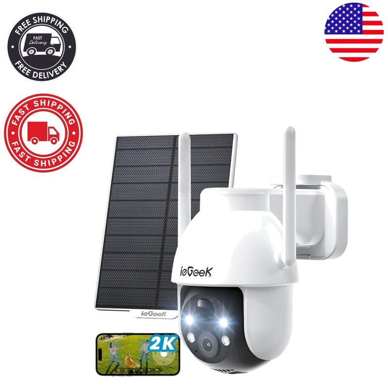 Advanced 2K QHD Solar Security Camera - Compatible with Alexa & Free Storage