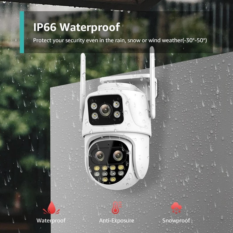 3 Lens HD 9MP WiFi IP Camera Wireless Outdoor CCTV PTZ Home Security IR Camera gallery