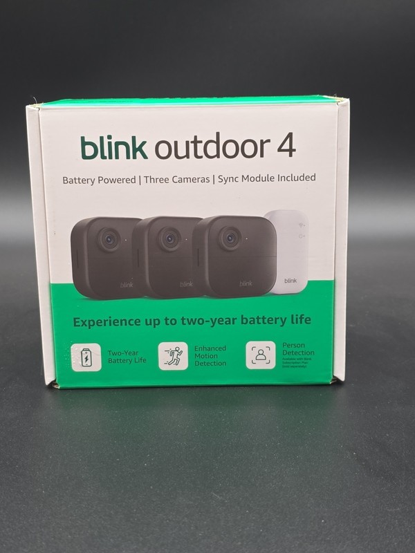 Blink Outdoor 4 1080p Wi-Fi Outdoor 3-Camera Security System Black NEW