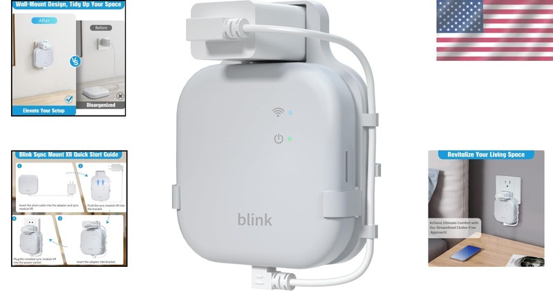 Compact Wall Mount for Blink Sync Module XR with Short Cable - Tidy Solution gallery