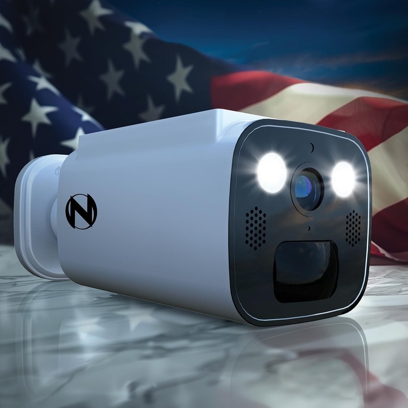 2K Battery Solar Powered Camera with Spotlight and 2-Way Audio – White gallery